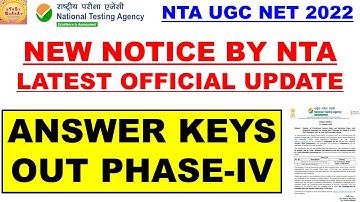 Ugc net exam phase 4 Answer key released by nta official update #studybharat #Amanvohra #9888523440