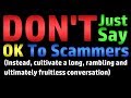 DON'T Just Say OK To Scammers (Long Rambling Conversations Also Work)