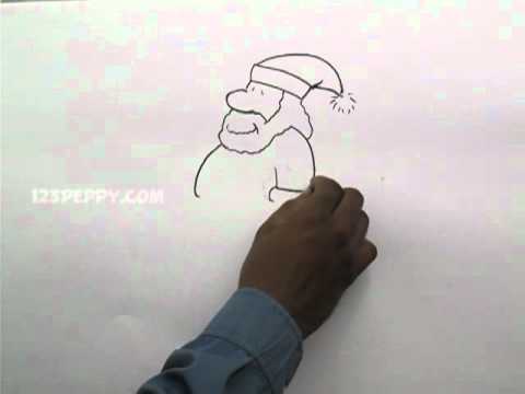 How To Draw A Santa Claus With Gifts