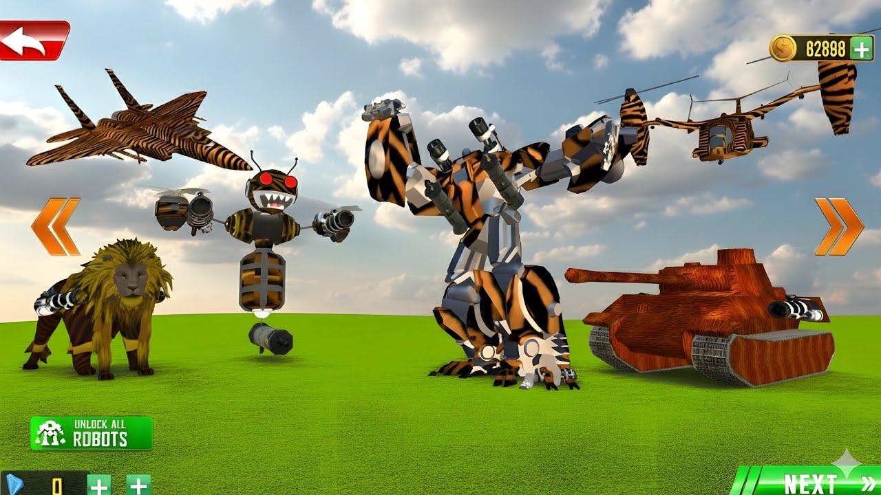 Bee Robot Transformation Lion Jet Helicopter Tank Game 3D 2025