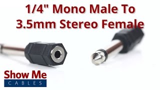 1/4" Mono Male To 3.5mm Stereo Female Adapter #961