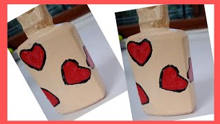 Mini bottle painting|Empty foundation bottle painting |Easy painting bottle