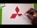 How to draw mitsubishi car logo easy tutorial focal pencil