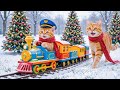 Mama Cat Surprises Kitten with a Magical Christmas Train Ride in the Snow ???????????? | Heartwarming Story