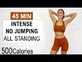 45 Min Intense No Jumping All Standing HIIT - Burn 500 Calories,No Repeat Fat Burn,Low Impact,Sweaty