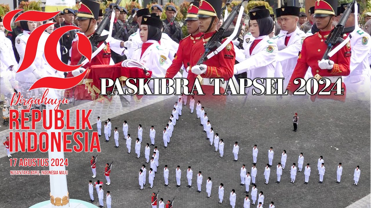 PENGIBARAN BENDERA MERAH PUTIH HUT RI 79 - PASKIBRA TAPSEL 2024 - FORMASI BINTANG