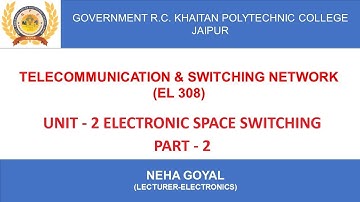 Telecommunication & Switching Network, EL 308, UNIT -2,  2.3.1 & 2.3.2 BY NEHA GOYAL From RC KHAITAN