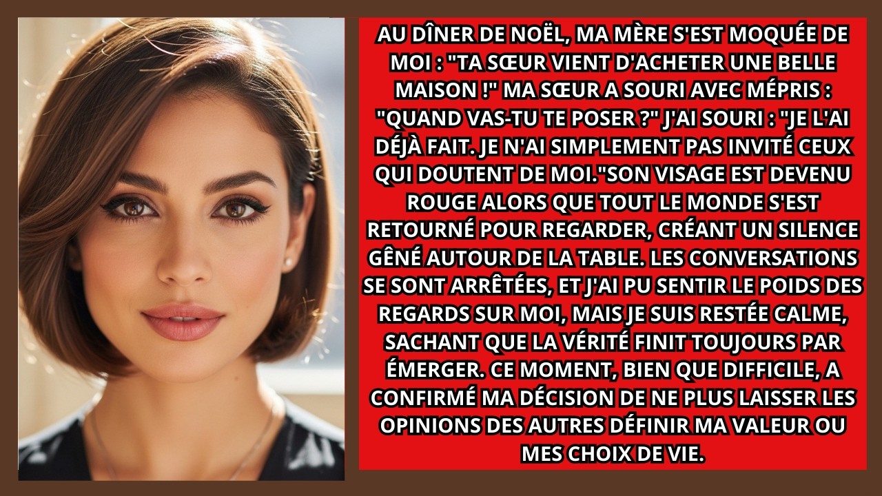 À Noël, ma mère s’est moquée ‘Ta sœur a acheté une maison! Quand vas-tu te poser? J’étais déjà posé.