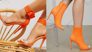 All Orange Challenge Orange Heels For Women Womens Fashion H.i Creations.