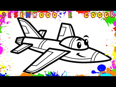 Como Desenhar um JATO | AVIÃO | FÁCIL | Desenho para Colorir e Imprimir | Desenhooo e Cooor