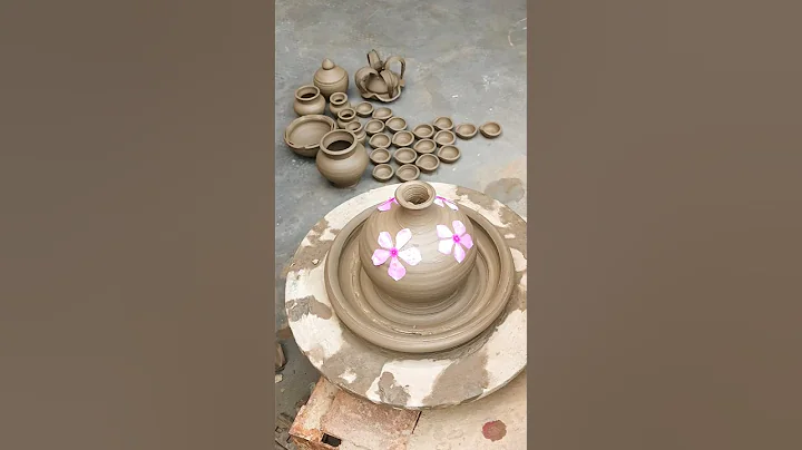 flower pot making with clay 🌸 #shorts #pottery #video #viral #clay #art #like #love #music #india