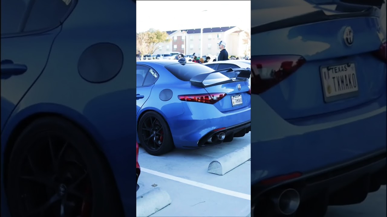 Quadrifoglio’s leaving Cars n Coffee in Southlake TX 
