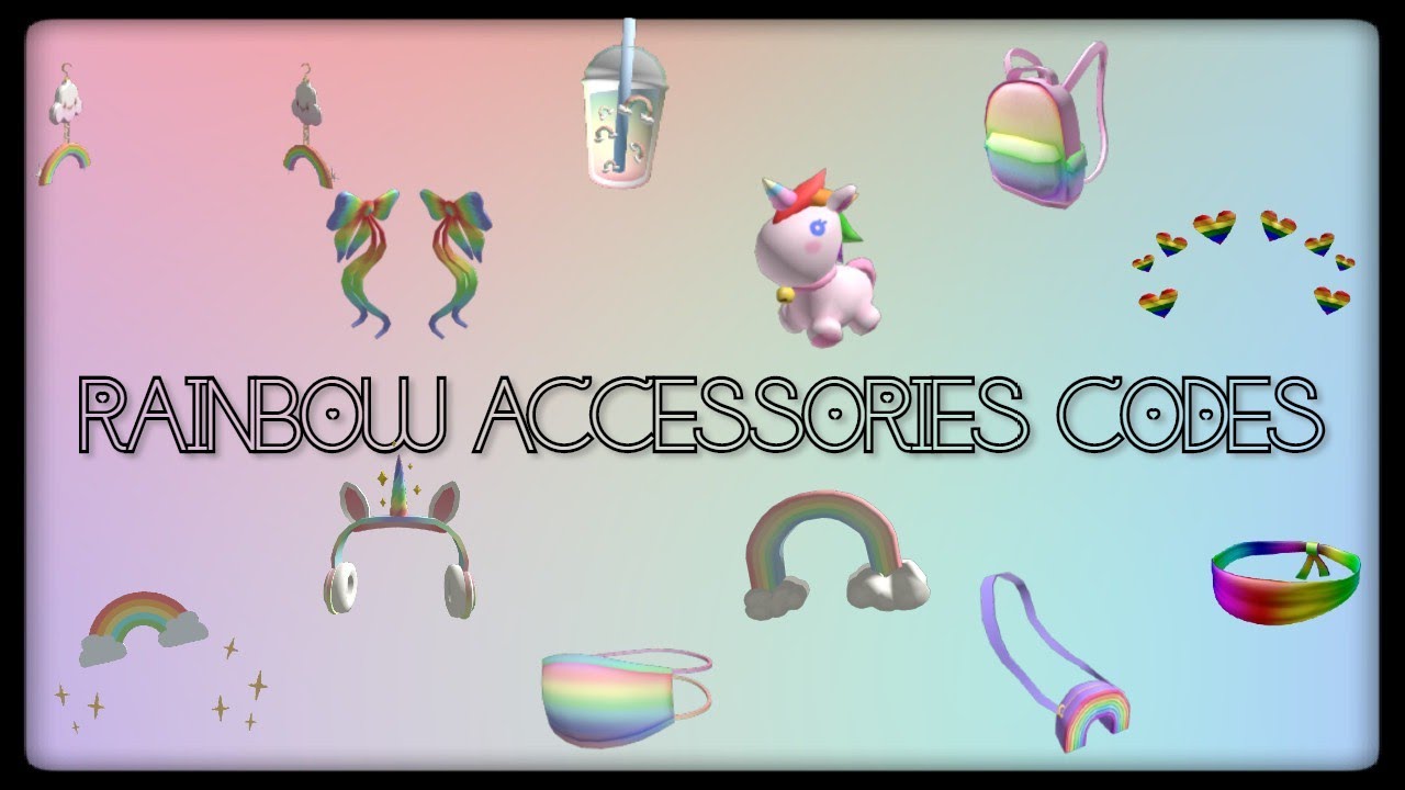 Codes For 20 Rainbow Accessories Roblox Teehee Youtube - rainbow clothes roblox