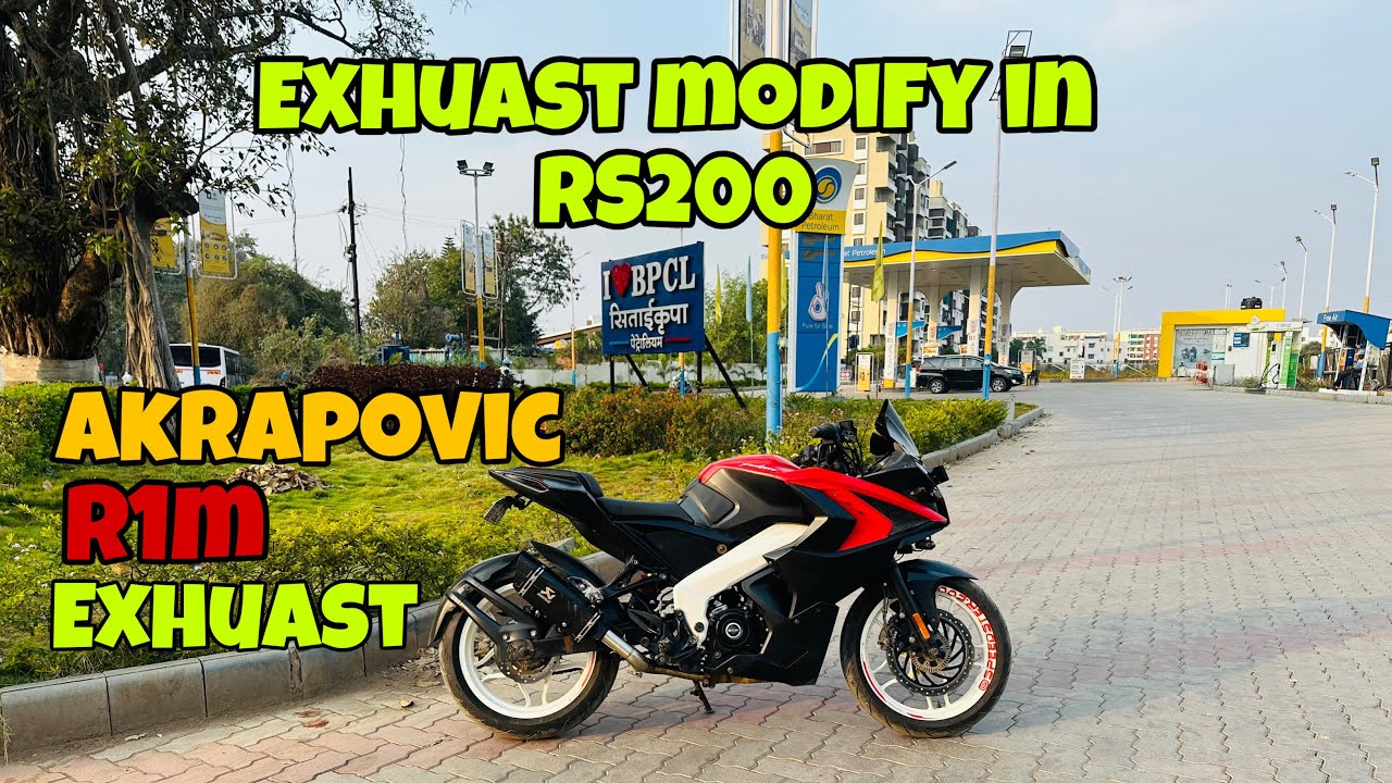 RS200 Akrapovic R1M Exhuast modification 🔥 Crazy Sound😱#rs200 #modified 