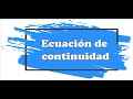 ECUACION DE CONTINUIDAD