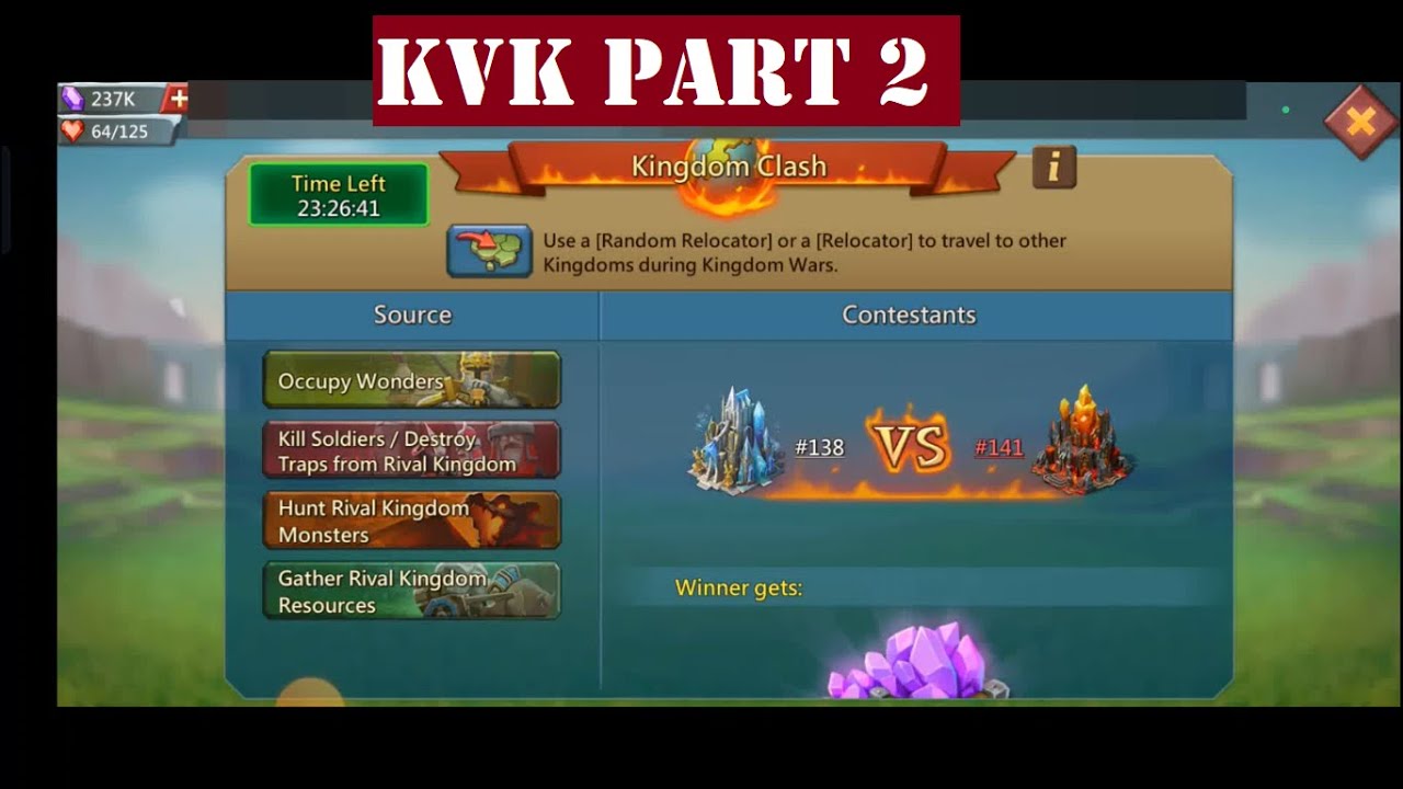 KVK 1VS1 HIGHLIGHTS PART 2: RALLY TRAP LORDS MOBILE - YouTube