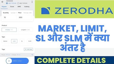 Limit Order, Market Order, SLL और SLM के बीच क्या अंतर है।