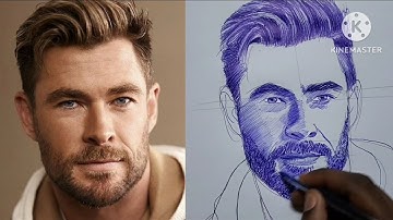 How to Draw Thor | Chris Hemsworth Portrait Drawing Tutorial