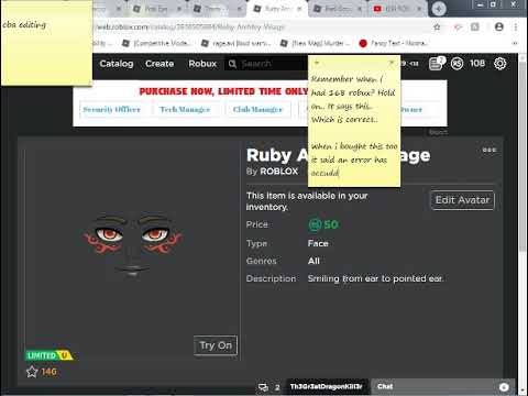I Got This Item For Free On Roblox I Had 168 Robux In My Past Videos And As U Saw I Got 108 - 