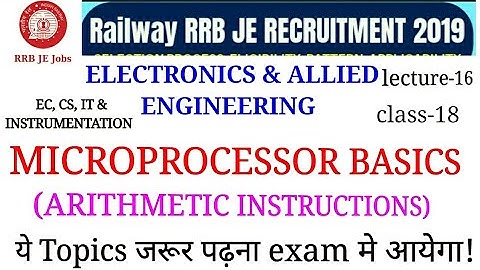 MICROPROCESSOR ARITHMETIC INSTRUCTION  FOR RRB JE ELECTRONICS & ALLIED ENGINEERING|| BY SIRJEE CLASS