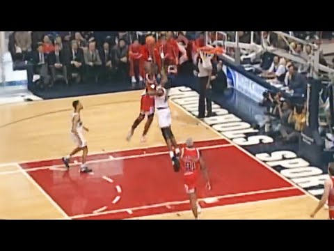 Dikembe Mutombo blocks but they get increasingly more merciless