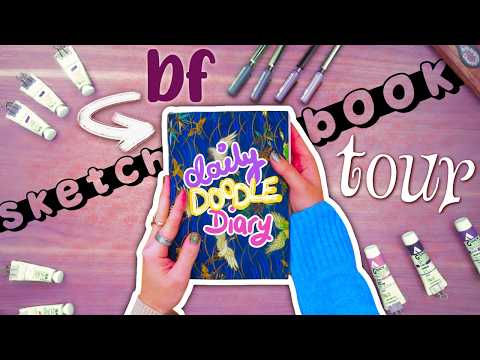 Did he FAIL a 365 Day Sketchbook Challenge?? (bf's daily doodle diary sketchbook tour)