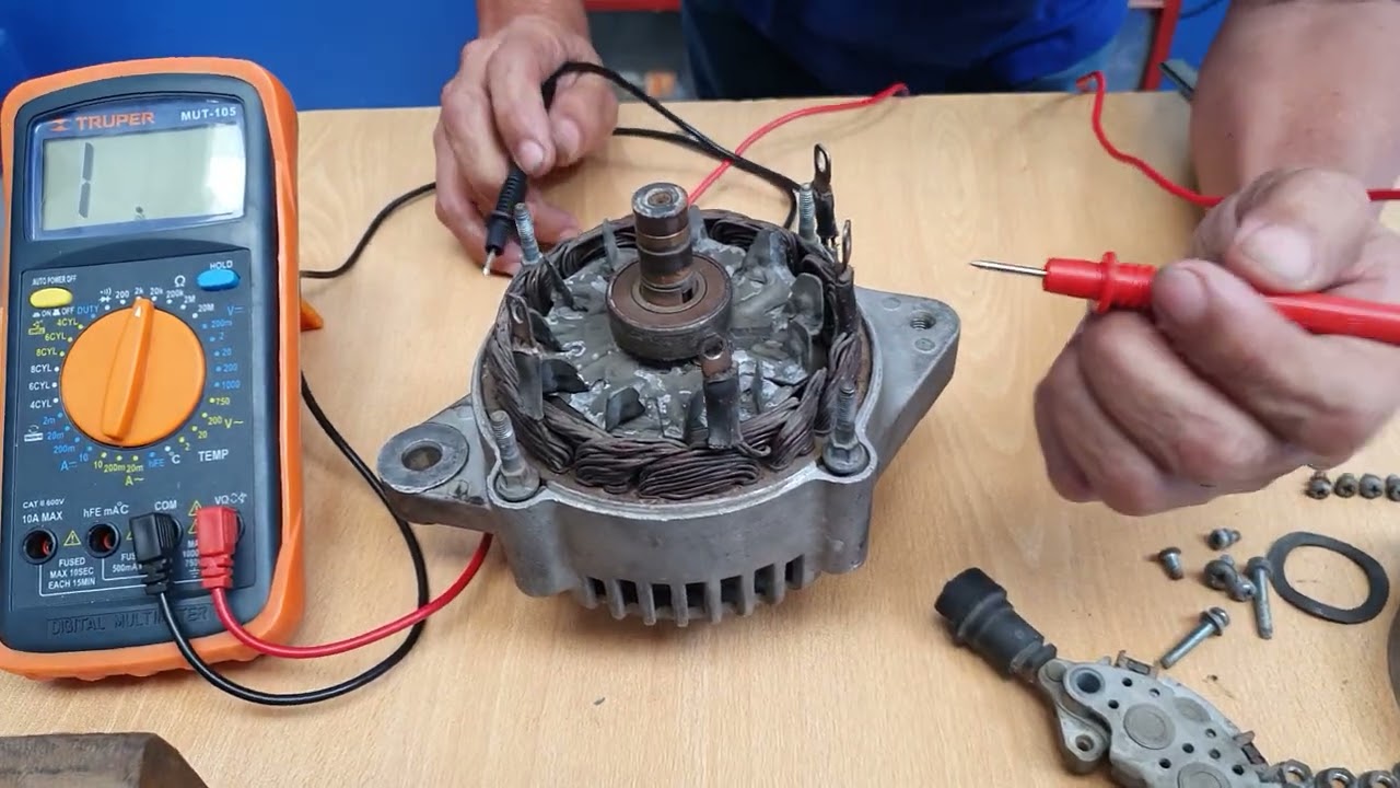 PRUEBAS ELÉCTRICAS DEL ALTERNADOR DESARMADO con Instrumento