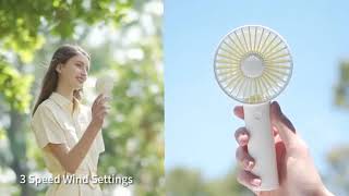 Jisulife 3 Speed Wind Portable Fast Charge Rechargeble 2000mAh Handheld Fan for Outdoor Indoor