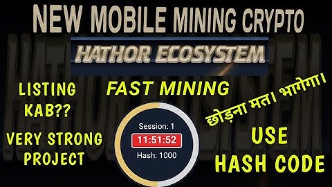 New Mobile Mining Crypto || HATHOR NETWORK || 1000 HTK/Day 😱 || Don