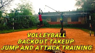 volleyball backout takeup jump and attack training