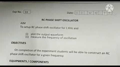 RC Phase Shift Oscillator