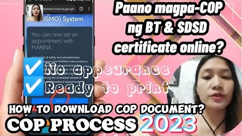 Paano magpa-COP ng BT & SDSD Certificate online