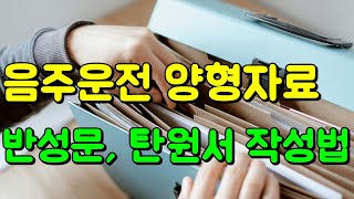 음주운전 양형자료 반성문 만드는 방법 과연