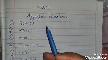 MYSQL AGGREGATE FUNCTIONS