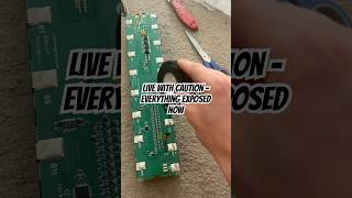 Live with caution – everything’s exposed. Super careful now ⚡ #EUC #EUCRepair #BatterySafety