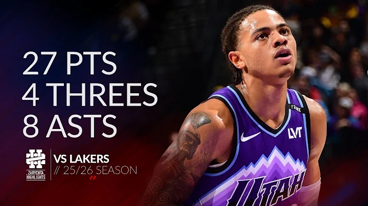 Keyonte George 27 pts 4 threes 8 asts vs Lakers 25/26 season