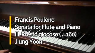 Piano part- Poulenc, Sonata for Flute and Piano, III. Presto giocoso, ♩=160