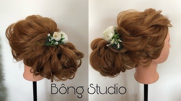 Hướng dẫn bới tóc cô dâu đơn giản (Bông Studio) tóc hàn quốc mẫu 69