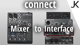 Setup Guide  how to connect a Mixer to an Audio Interface for audio recording