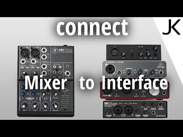 Setup Guide - how to connect a Mixer to an Audio Interface for audio recording class=