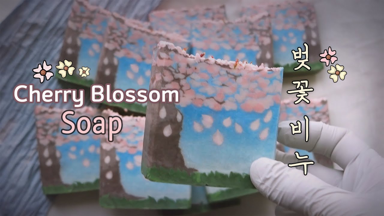 🌸  Cherry Blossom Soap Making 벚꽃 비누 만들기 Spring Day Soap