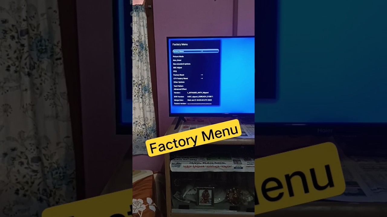 Haier tv factory menu model LE32K6200GA 