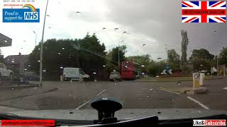 FISH VAN DRIVER DOESN'T GIVE WAY TO TRAFFIC FROM THE RIGHT.