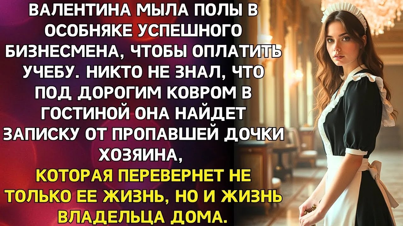 Бедная студентка подрабатывала уборщицей в богатом доме  Нашла под ковром записку «Папа, найди м