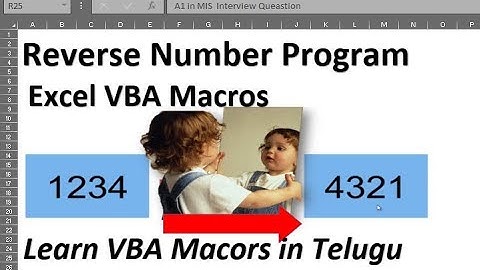 Reverse number Program in  VBA Macros || Excel Macros in Telugu|| For Loop  VBA Macros