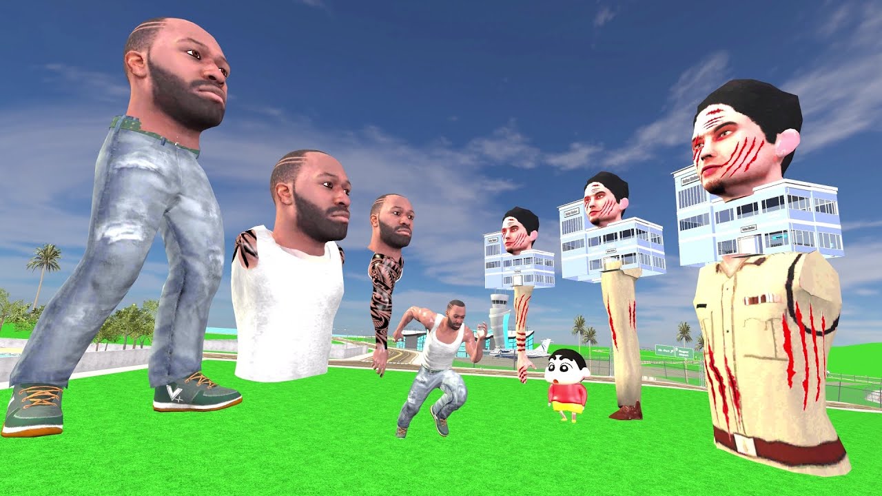 Franklin Body Parts Vs Giant Evil Police Man Body Parts In Indian Bike Driving 3D: