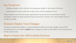 How to Fix the AWS Lambda Function Not Updating in Basic Test Environment