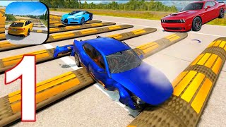 Beam Crash - Gameplay Walkthrough, All Levels (iOS, Android) | Speed Bump Car Crash | Part 01 screenshot 2