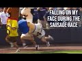 I ran in the sausage mascot race and fell HARD, a breakdown