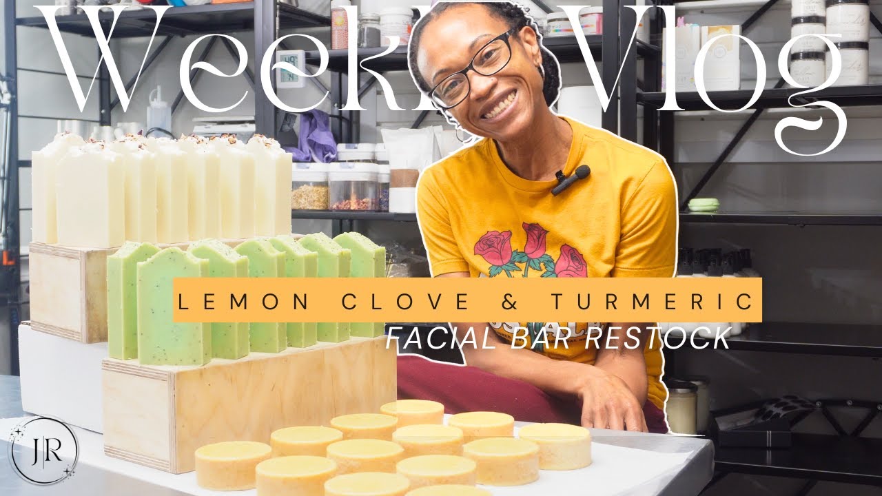 Restocking Lemon Clove & Turmeric Facial Bars #soapmaking #smallbusiness #diy